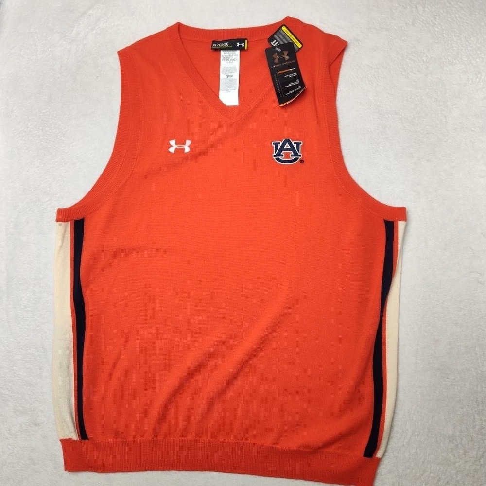 Under Armour Auburn Tigers Sweater Mens XL Orange NCAA Football Pullover‎